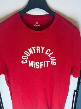 G/FORE Red Crewneck Logo Tee